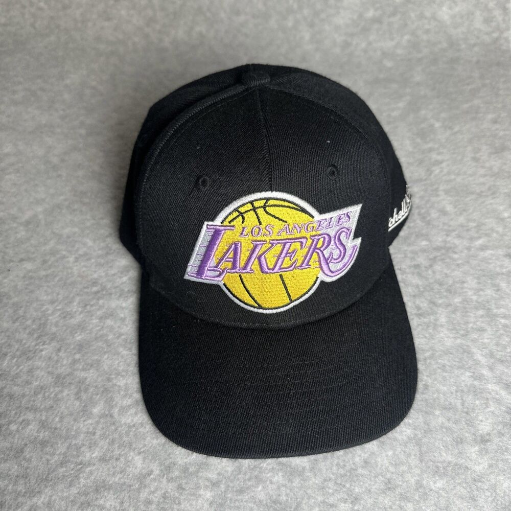 Los Angeles Lakers Mitchell & Ness “HWC Slice Collection” SnapBack Hat Cap Black - Picture 2 of 8